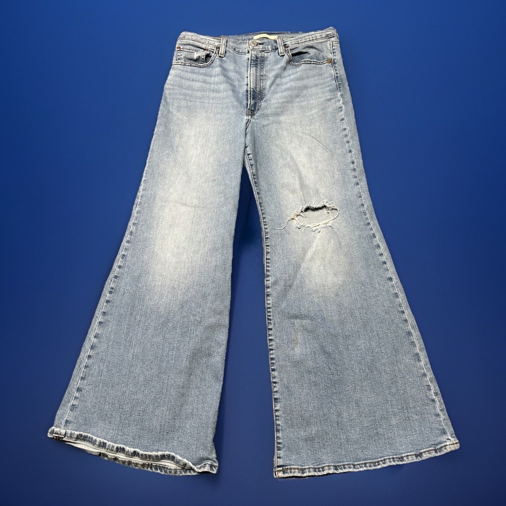 Levis Ribcage Bell Jeans Women's 32‎ Flare Leg Blue Denim 33x28